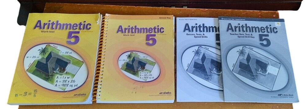 Abeka Math Arithmetic 5 Work Text Quiz Tests Speed Drills Answer Key Teacher Set
